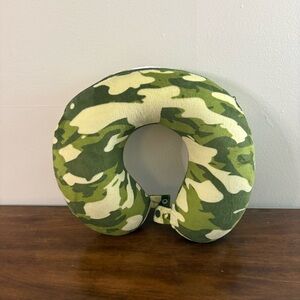 Camoflauge Green Head Neck Pillow Travel Super Firm